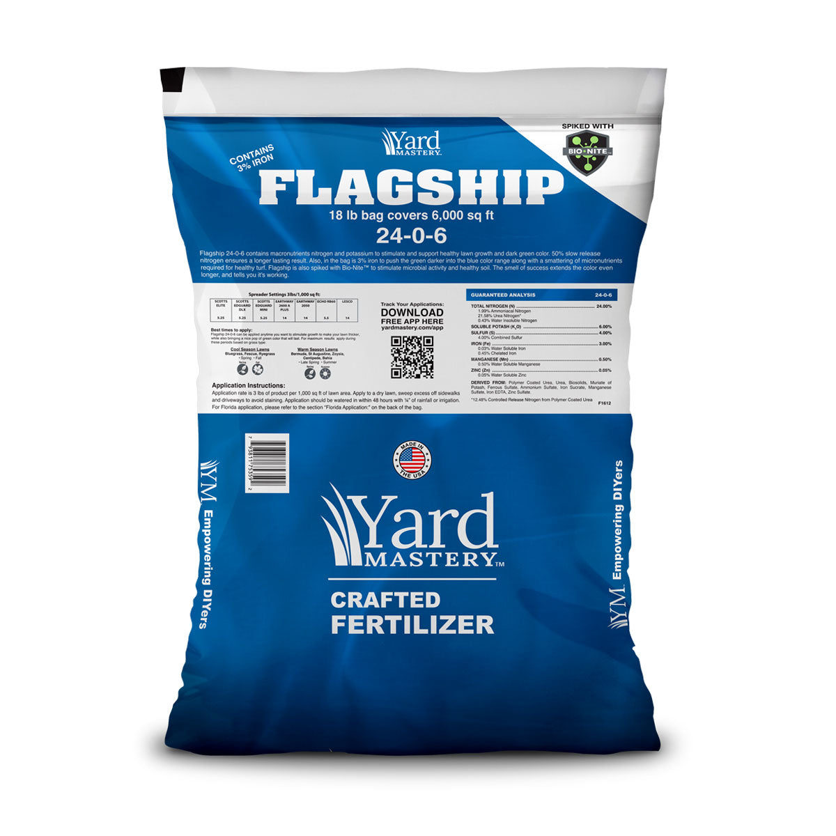 24-0-6 Flagship Fertilizer 3% Iron - Bio-Nite - Granular Lawn Fertilizer