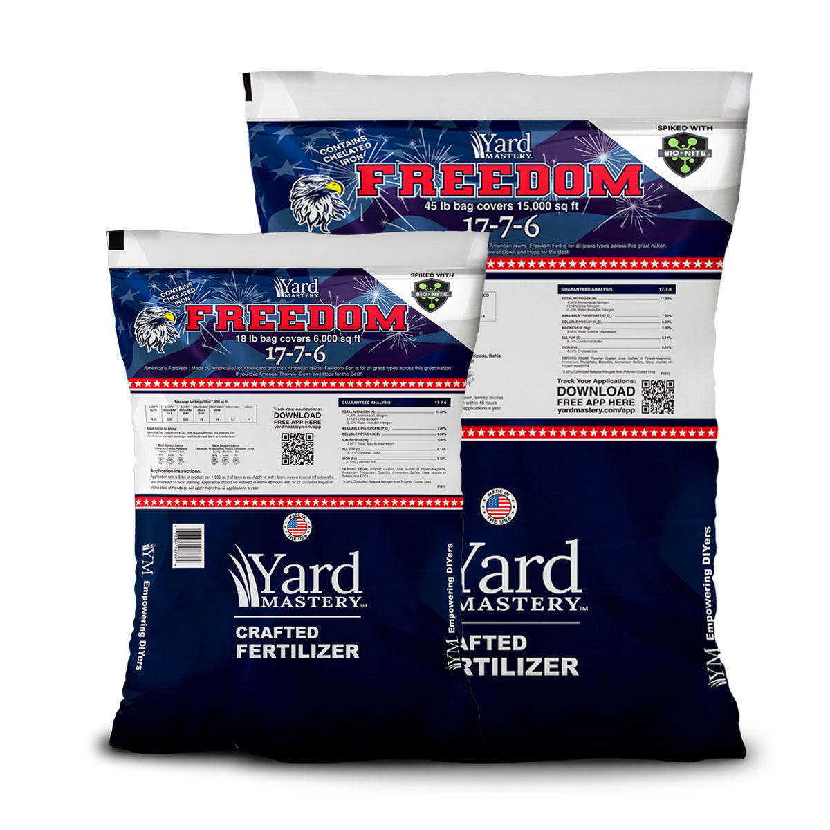 17-7-6 Freedom Fertilizer  3% chelated Iron, Magnesium and Bio-Nite - Granular Lawn Fertilizer