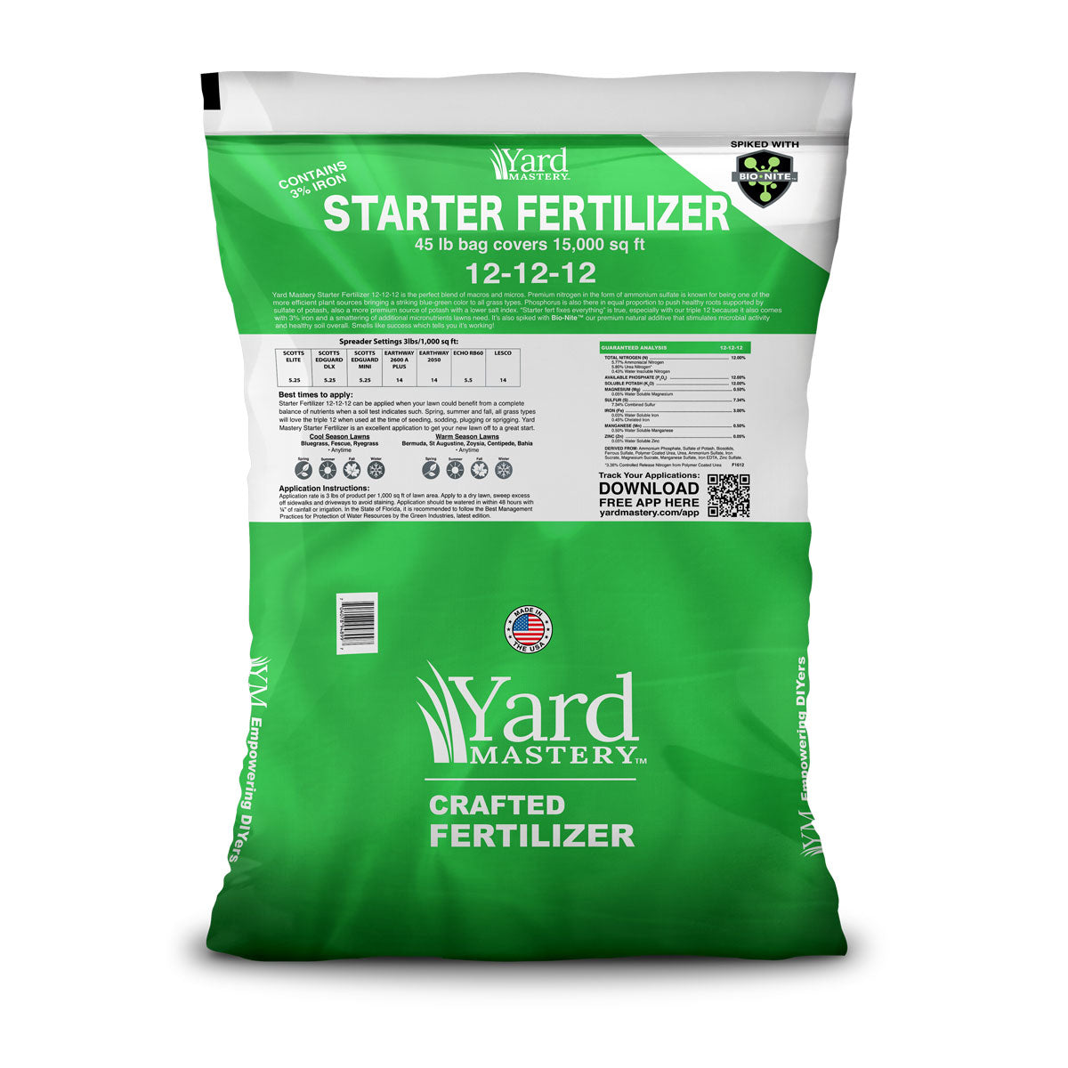 12-12-12 Starter Fertilizer 3% Iron - Bio-Nite - Granular Lawn Fertili ...